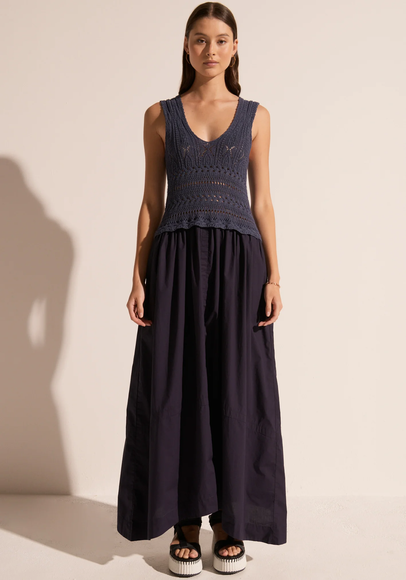 POL Maui Pointelle Dress - Ink