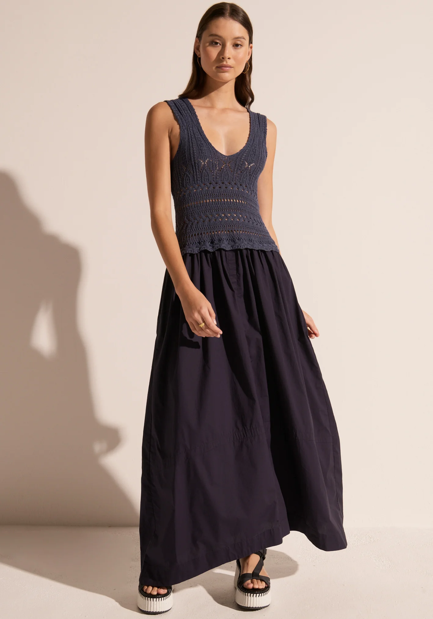 POL Maui Pointelle Dress - Ink