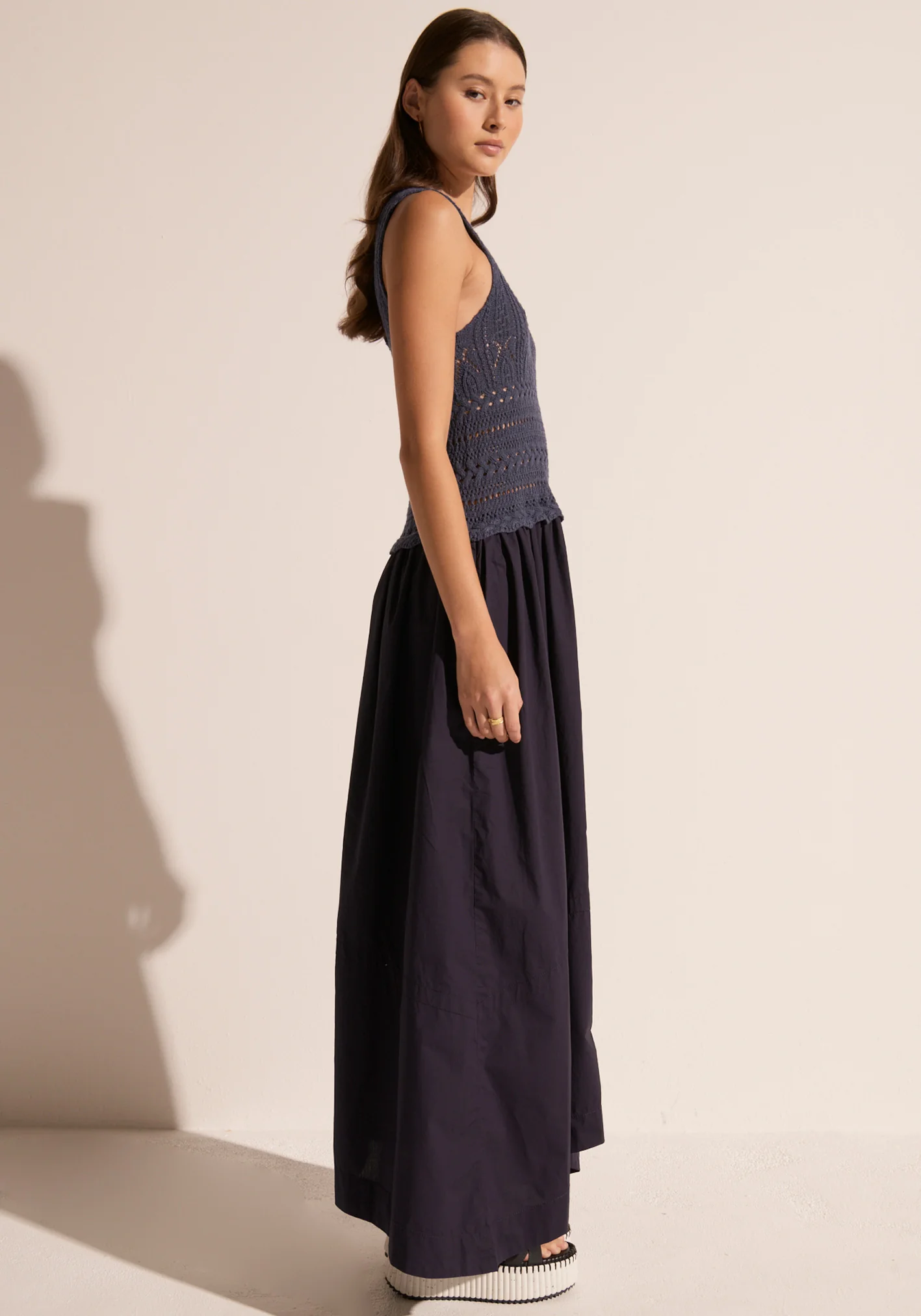 POL Maui Pointelle Dress - Ink