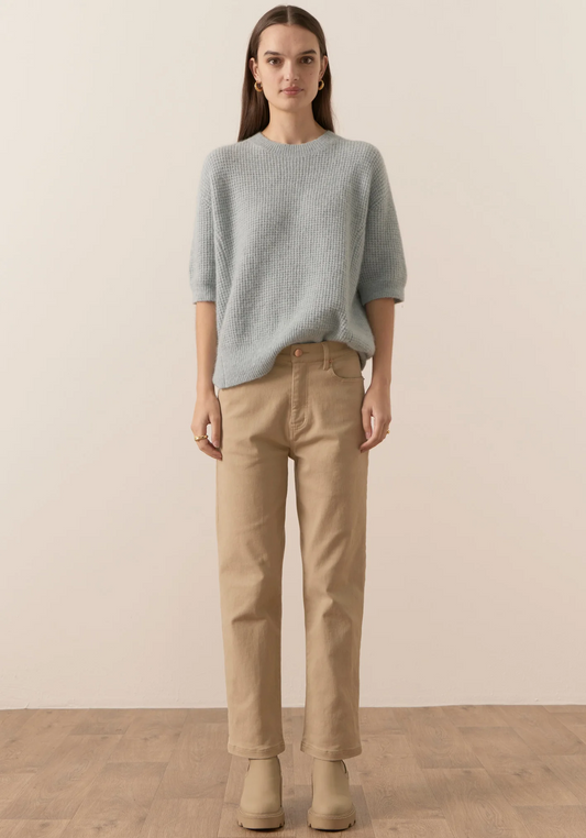 POL Harper Straight Leg Crop Jean - Pebble