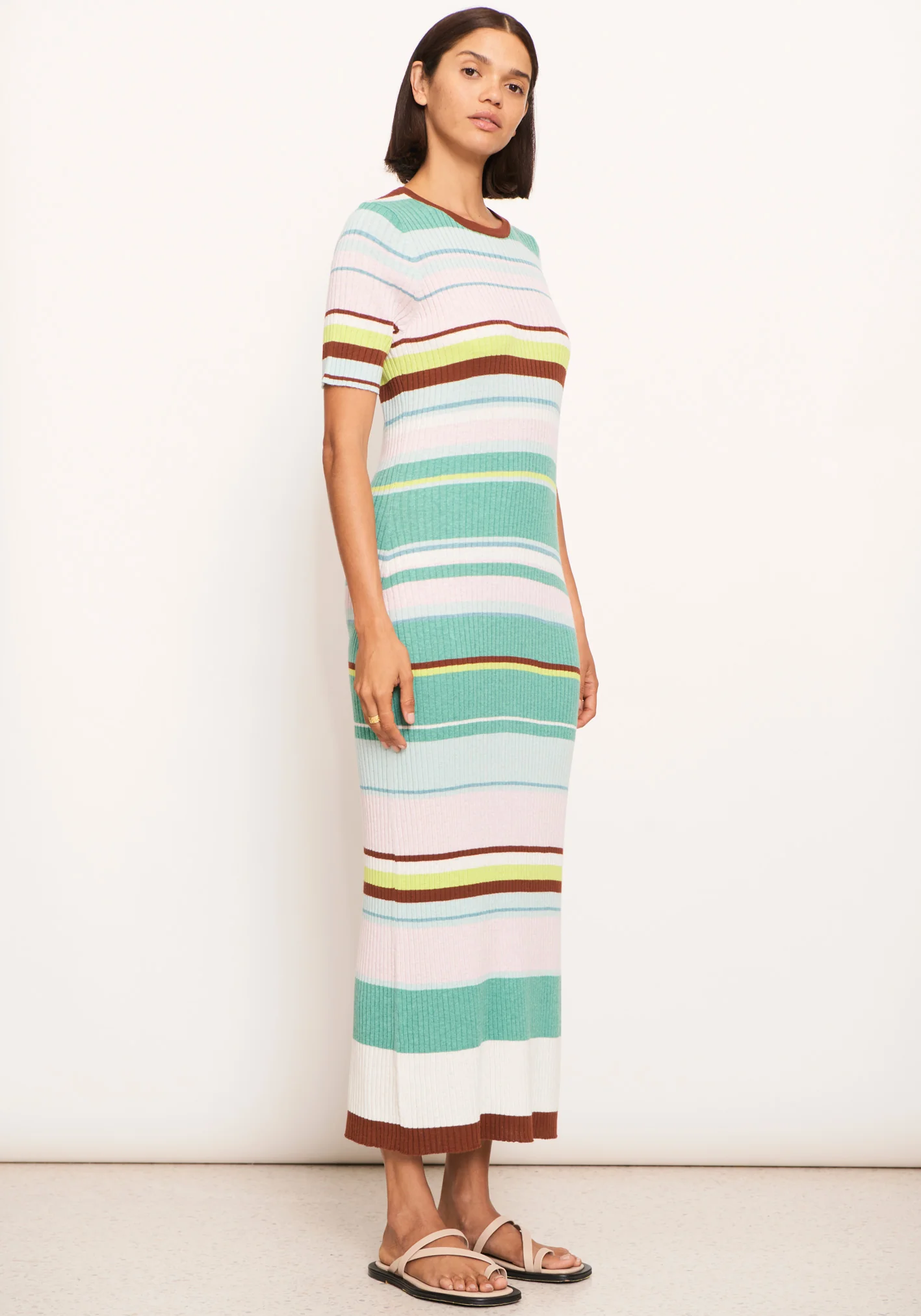 POL Lido Multi Knit Dress - Choc Multi