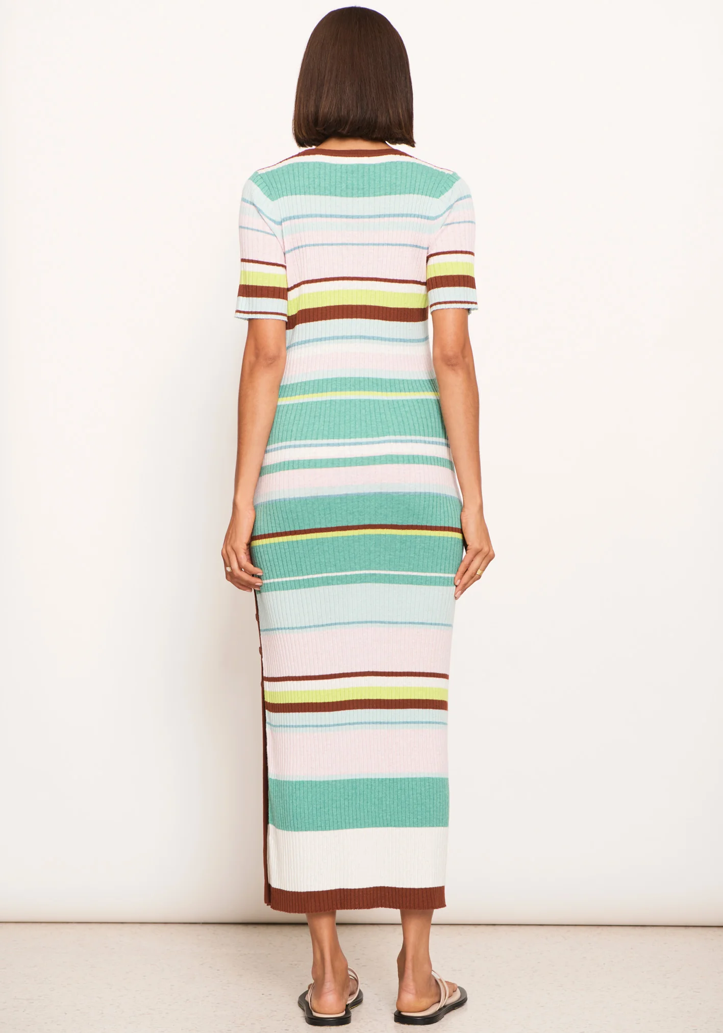 POL Lido Multi Knit Dress - Choc Multi