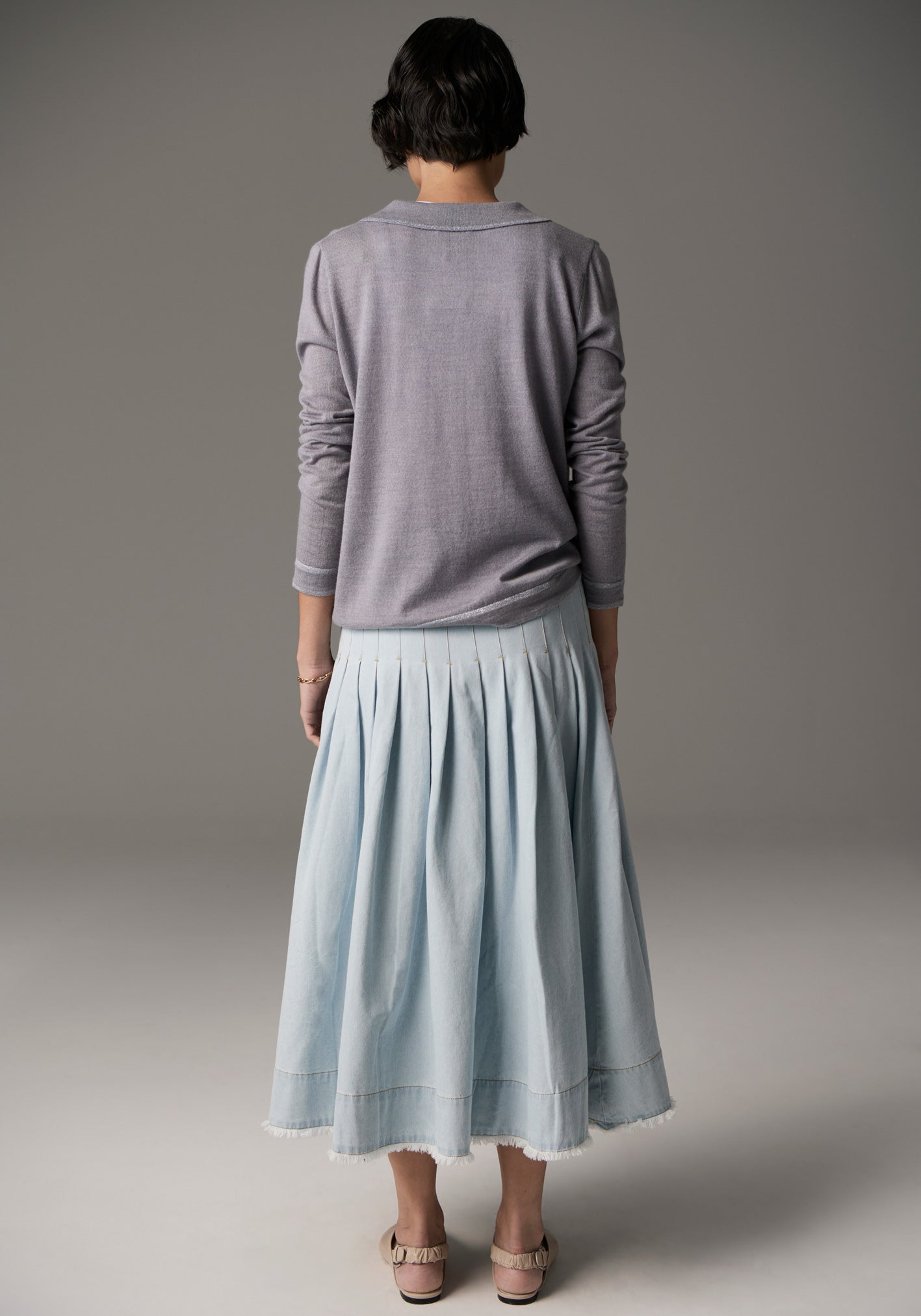 POL Bennet Polo Knit Lurex - Silver