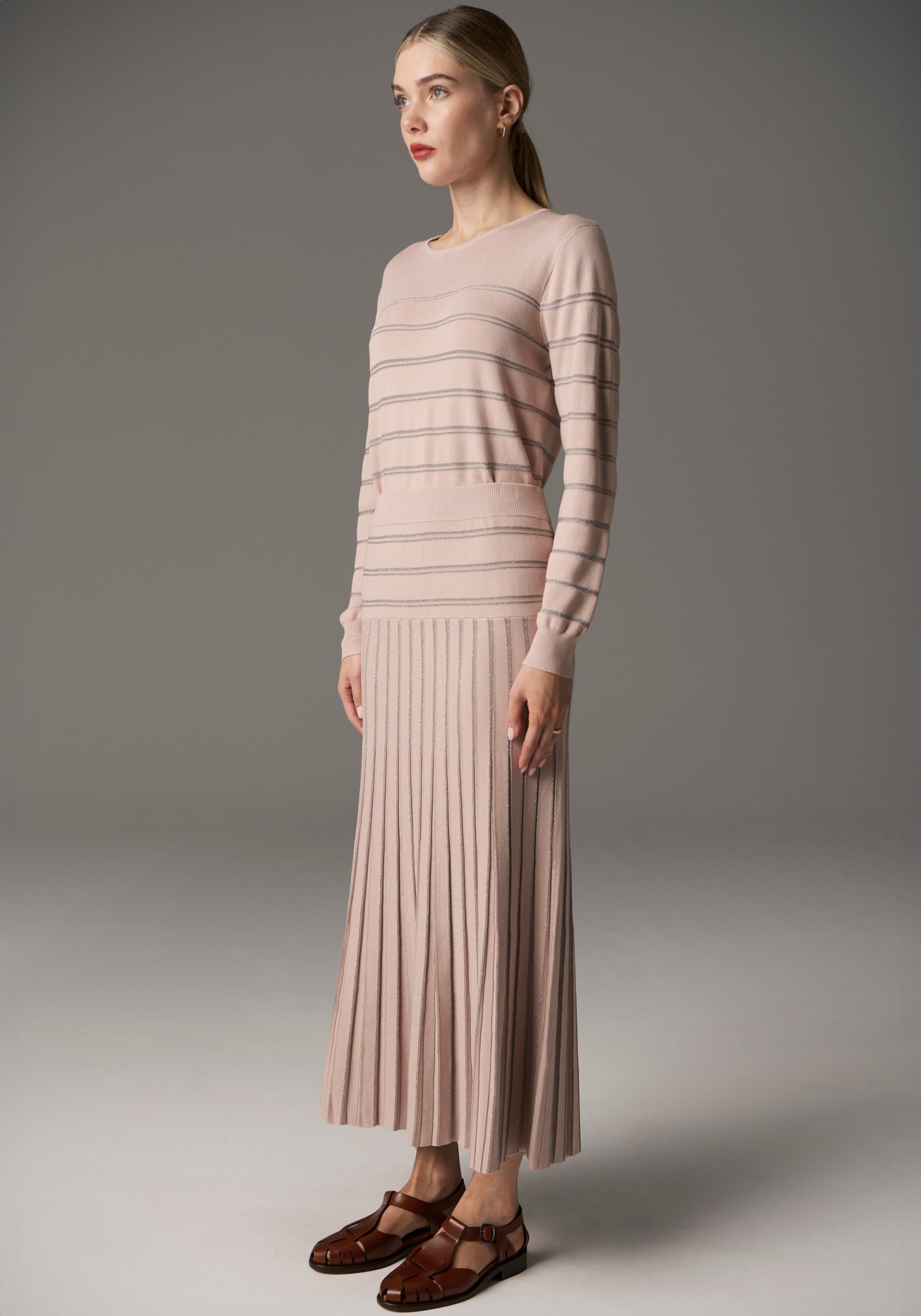 POL Gizelle Knit Lurex - Blush/Silver