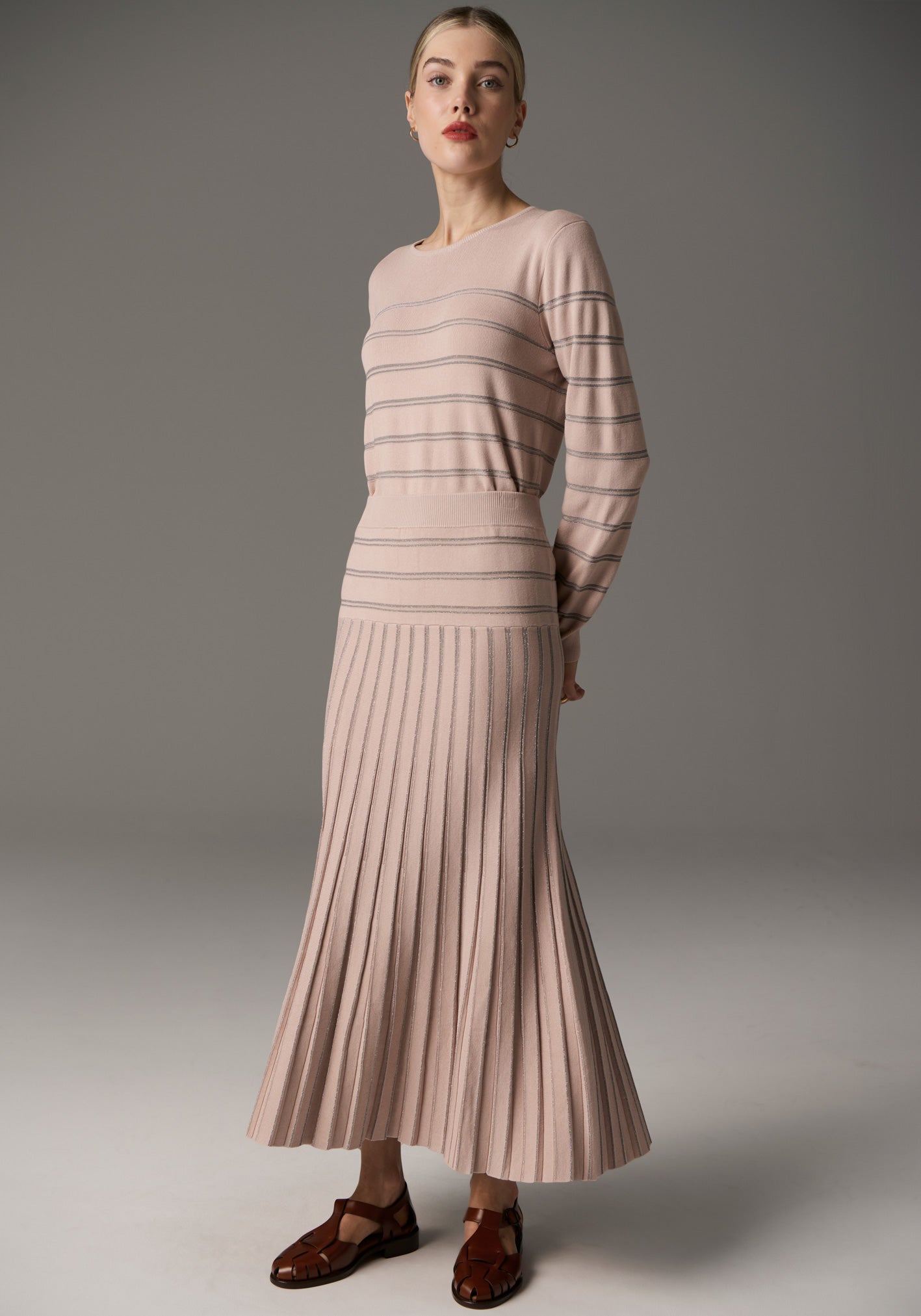 POL Gizelle Knit Lurex - Blush/Silver