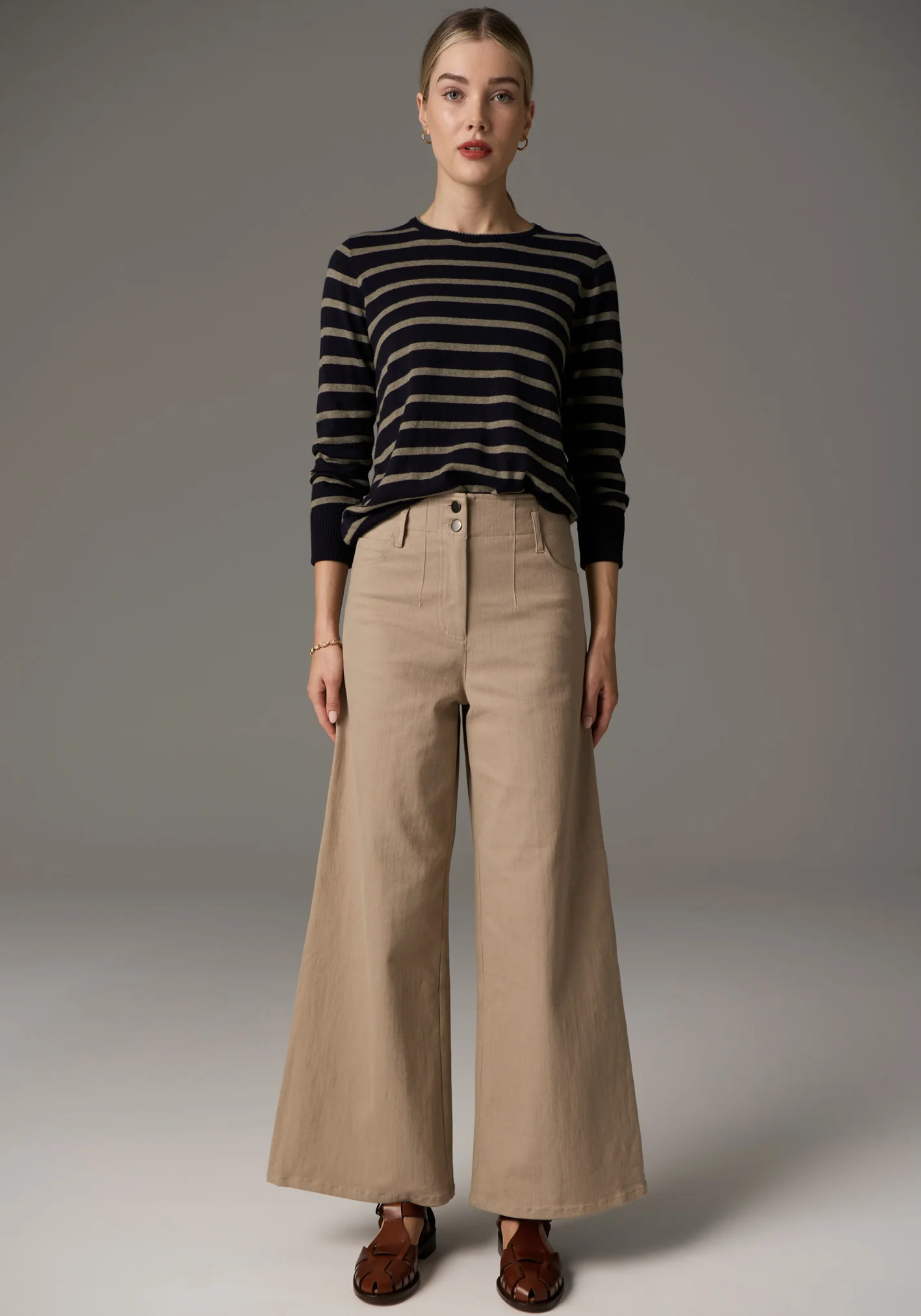 POL Lauren Wide Leg Jean - Sand