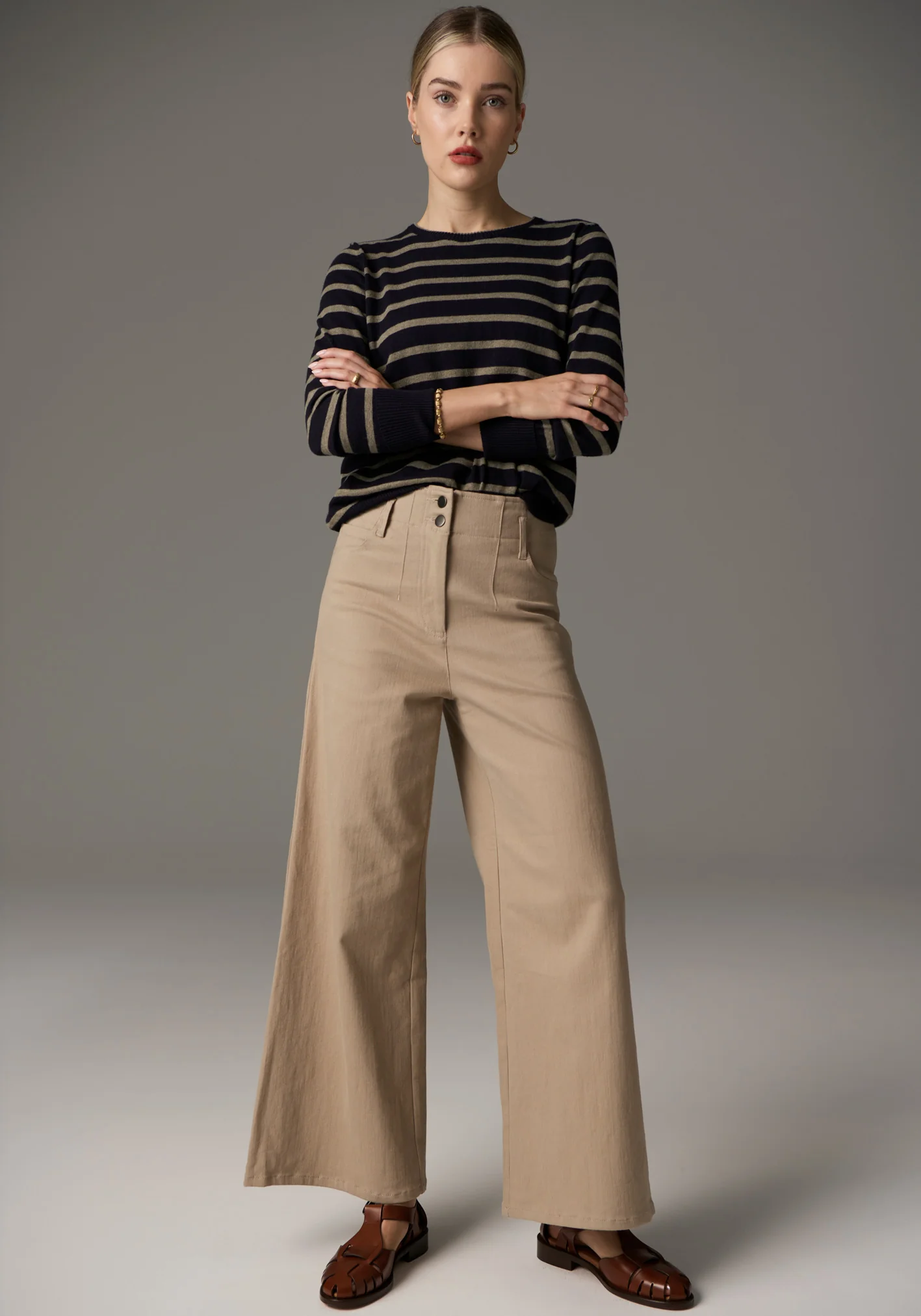 POL Lauren Wide Leg Jean - Sand