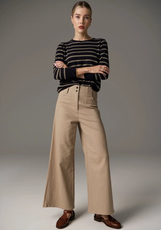 POL Lauren Wide Leg Jean - Sand