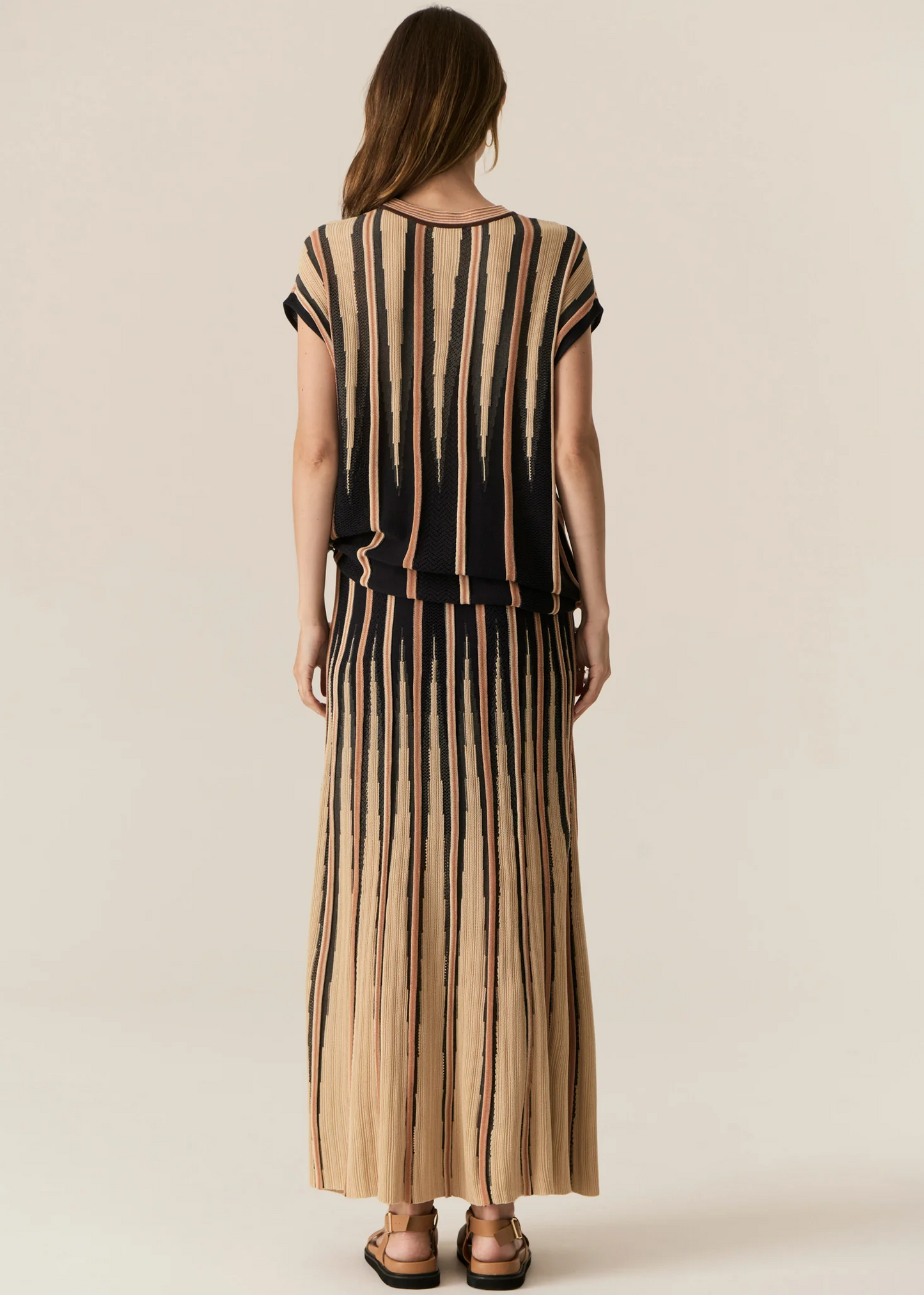 POL Tedd Knit Tee - Ink/Camel