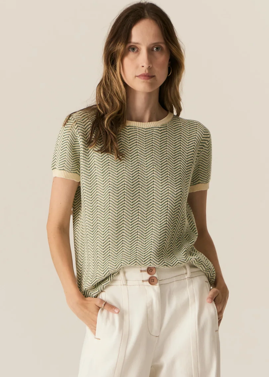 POL Jules Tee - Green/Ivory