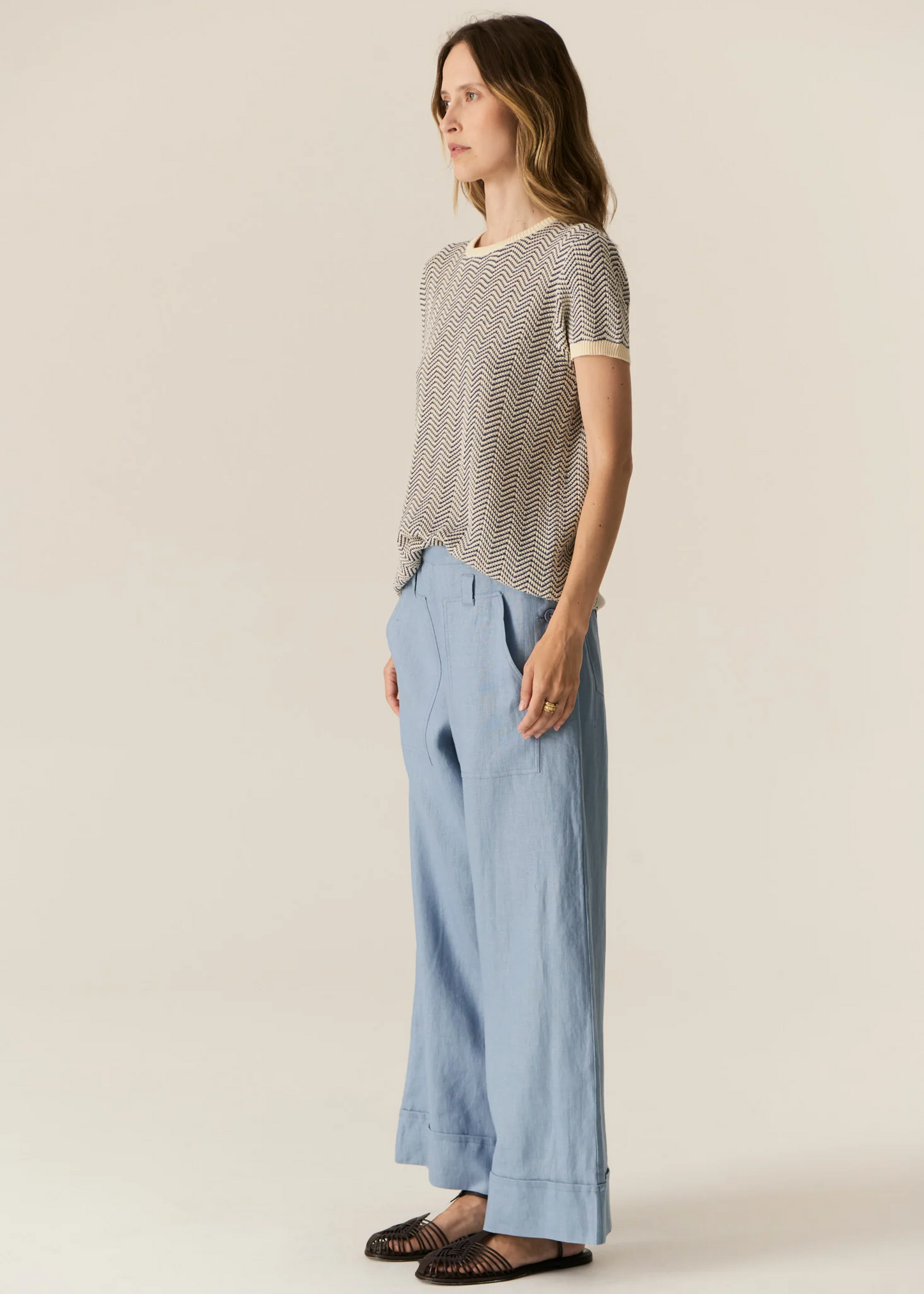 POL Jules Tee - Blue/Ivory