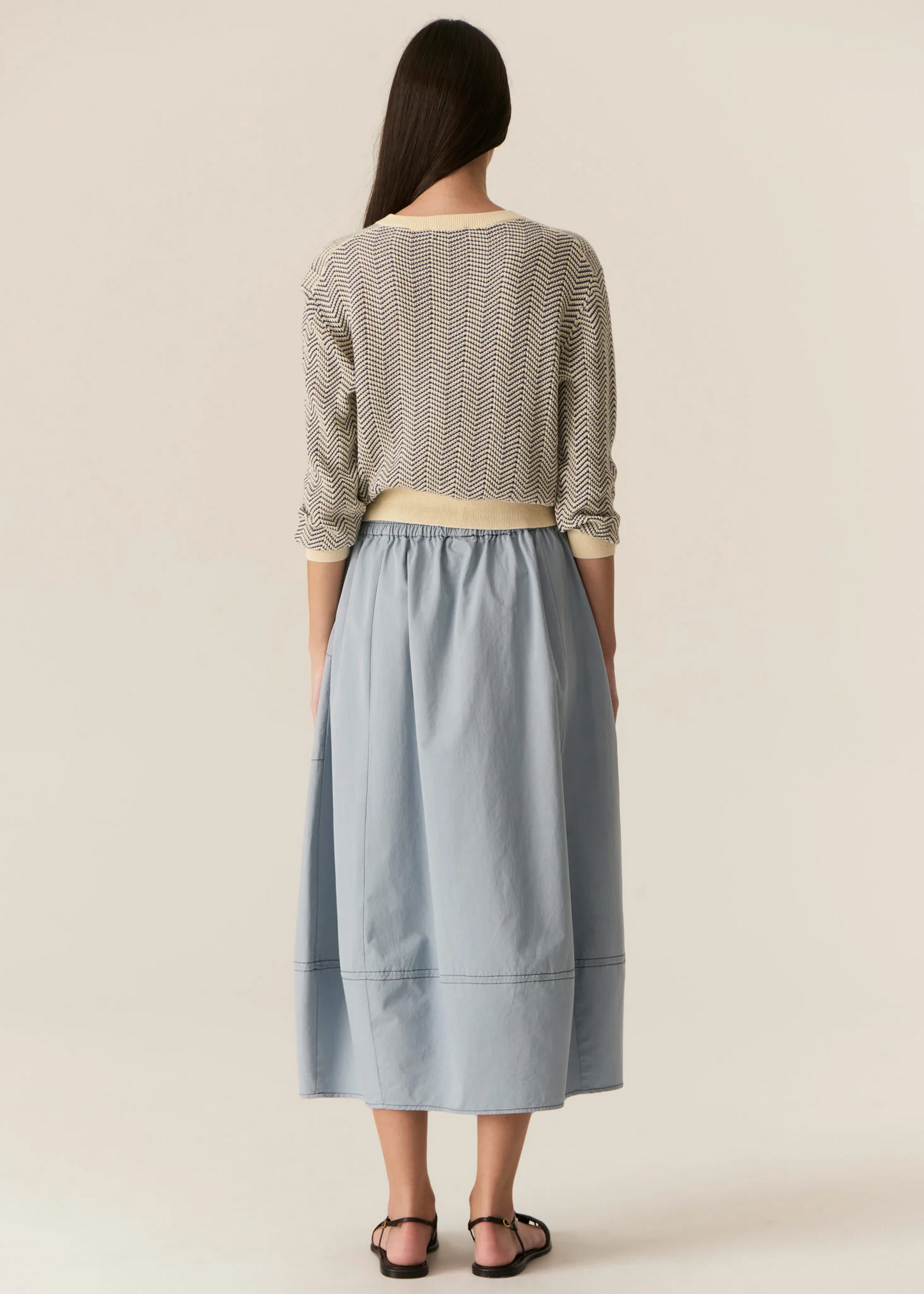 POL Jules Cardigan - Blue/Ivory