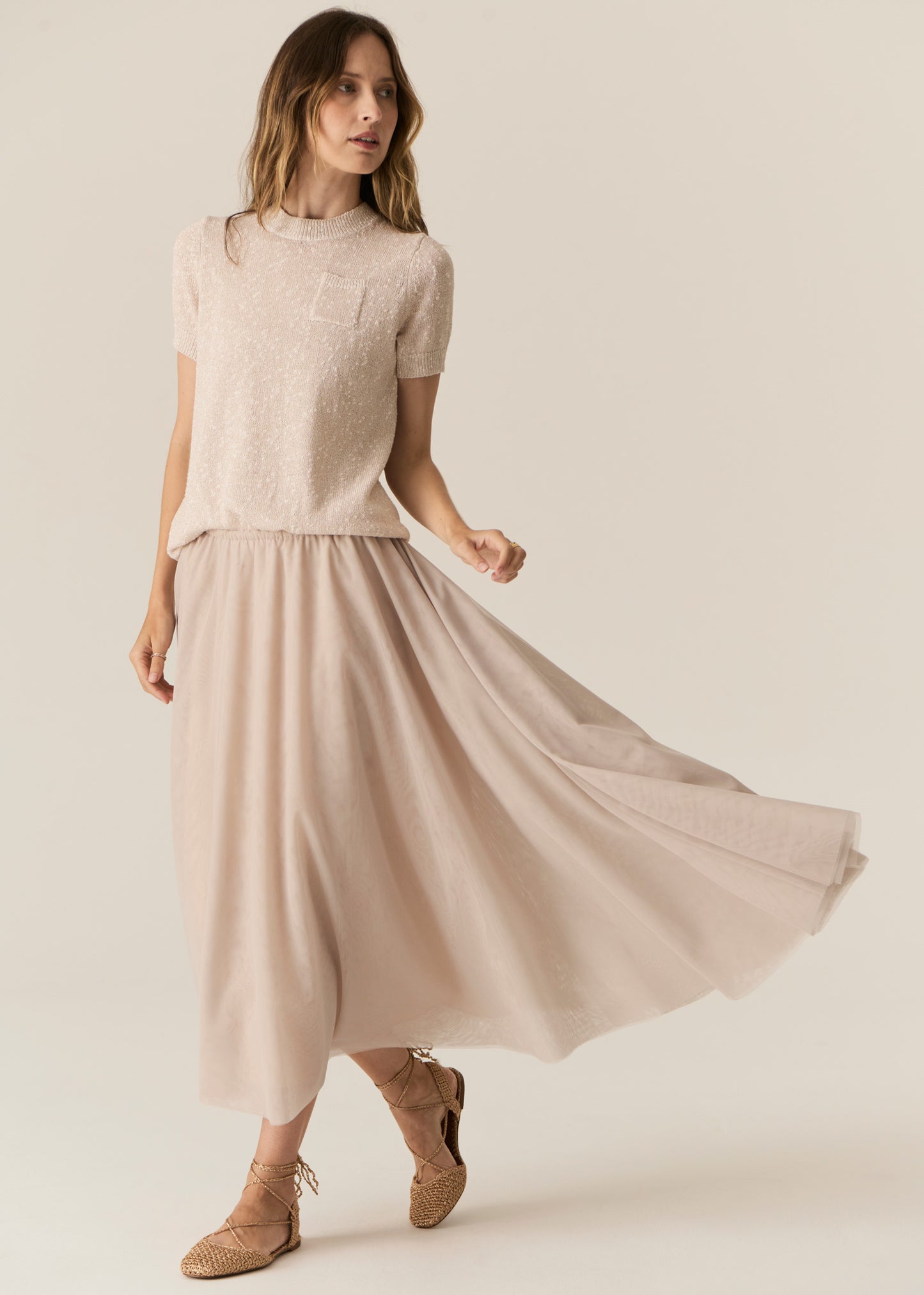 POL Pax Lurex Tee - Pink