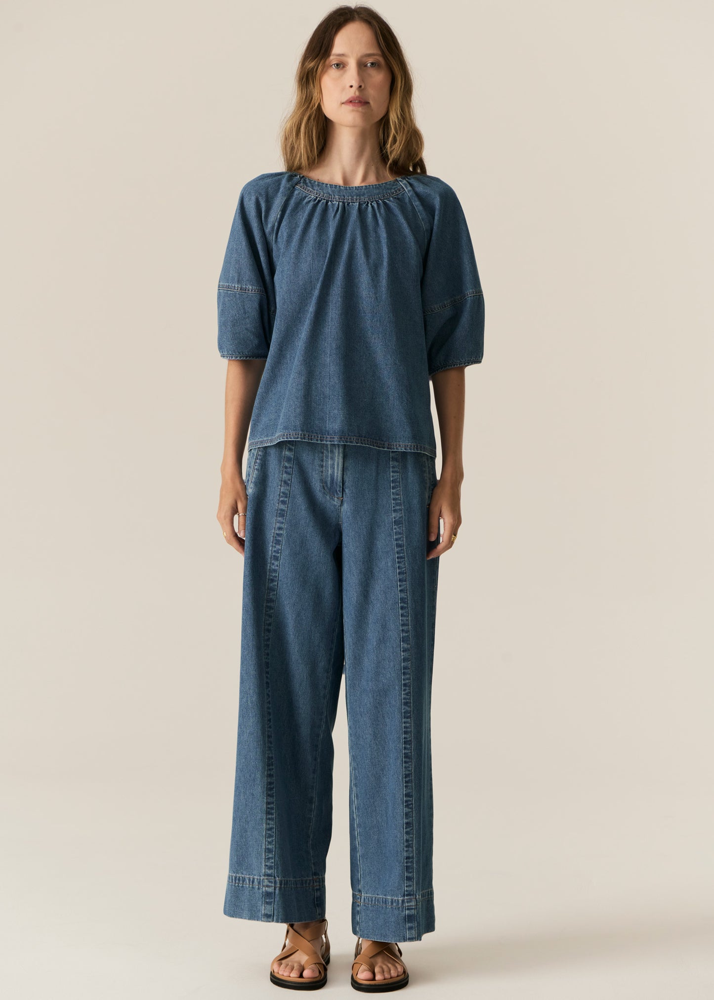 POL Carsen Top - Light Wash