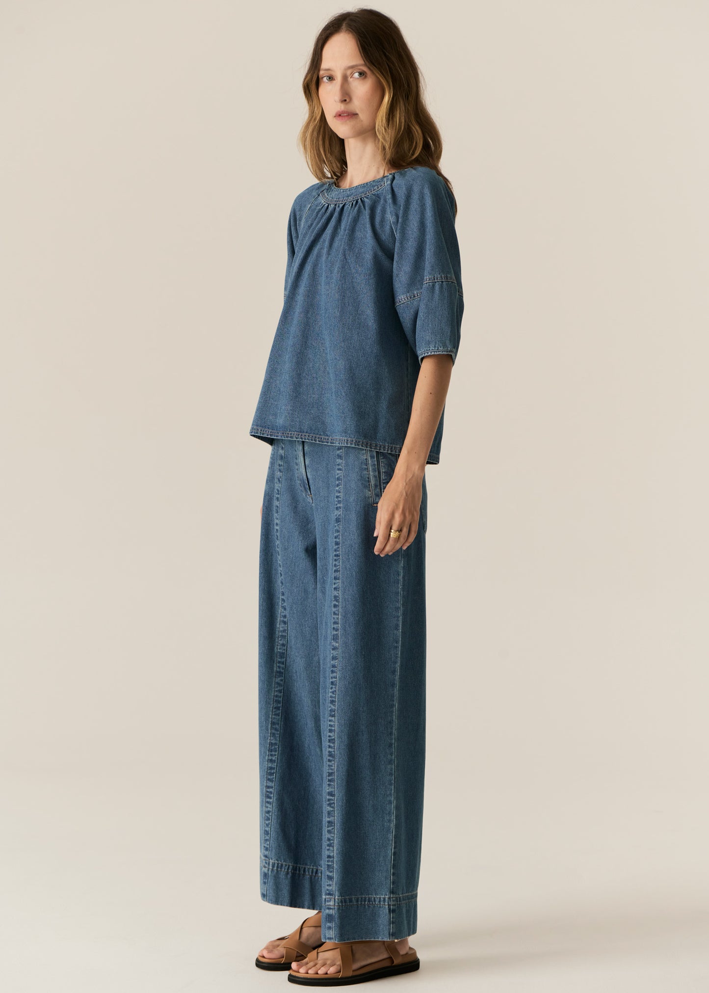 POL Carsen Top - Light Wash