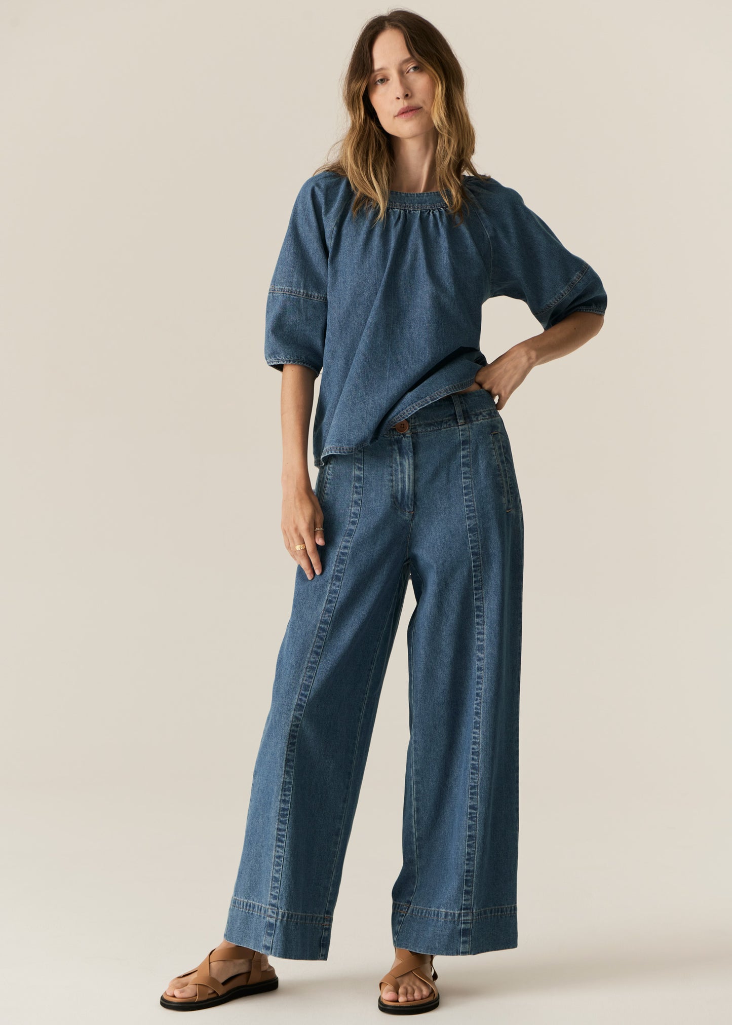POL Carsen Top - Light Wash