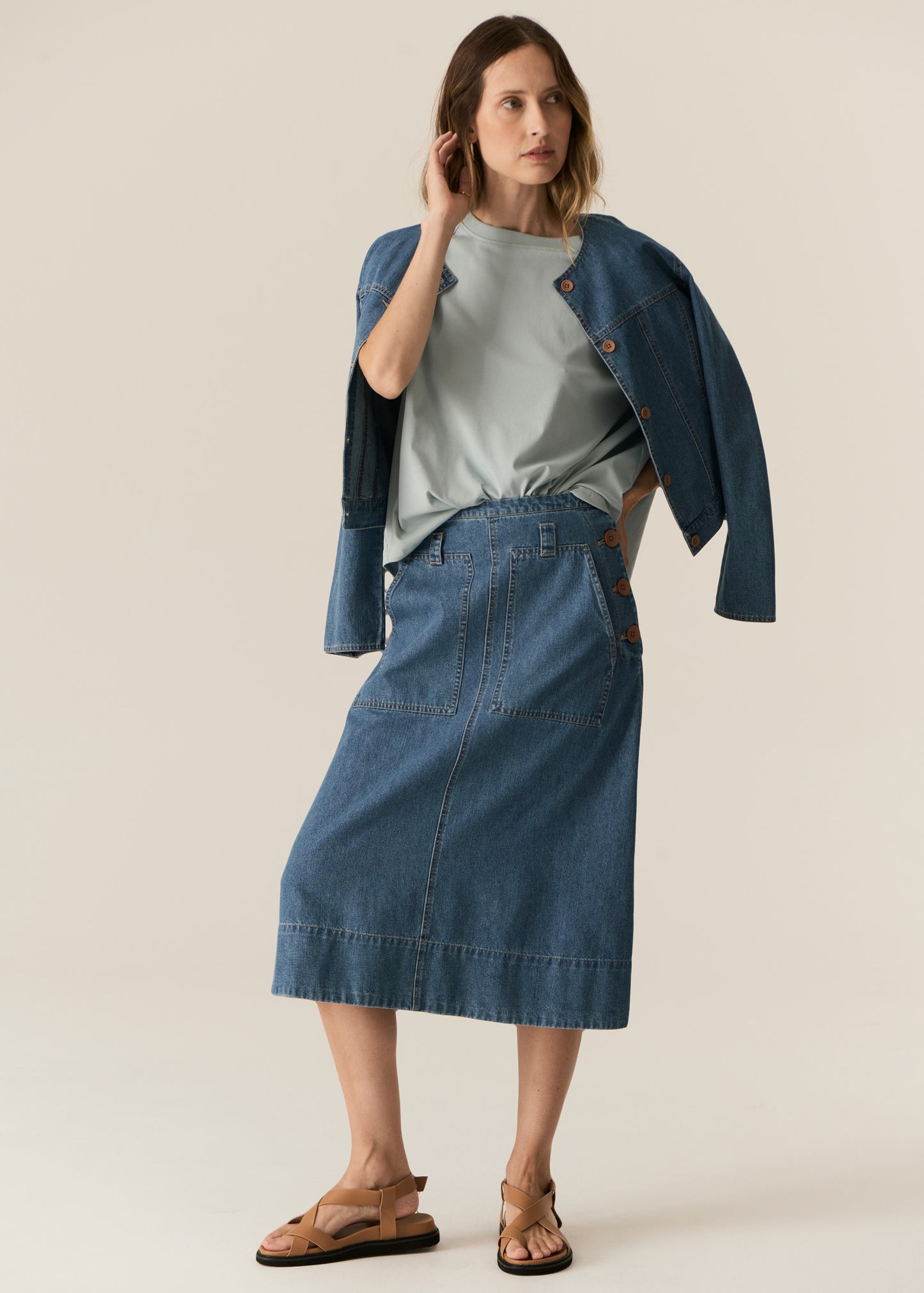 POL Carsen Jacket - Light Wash