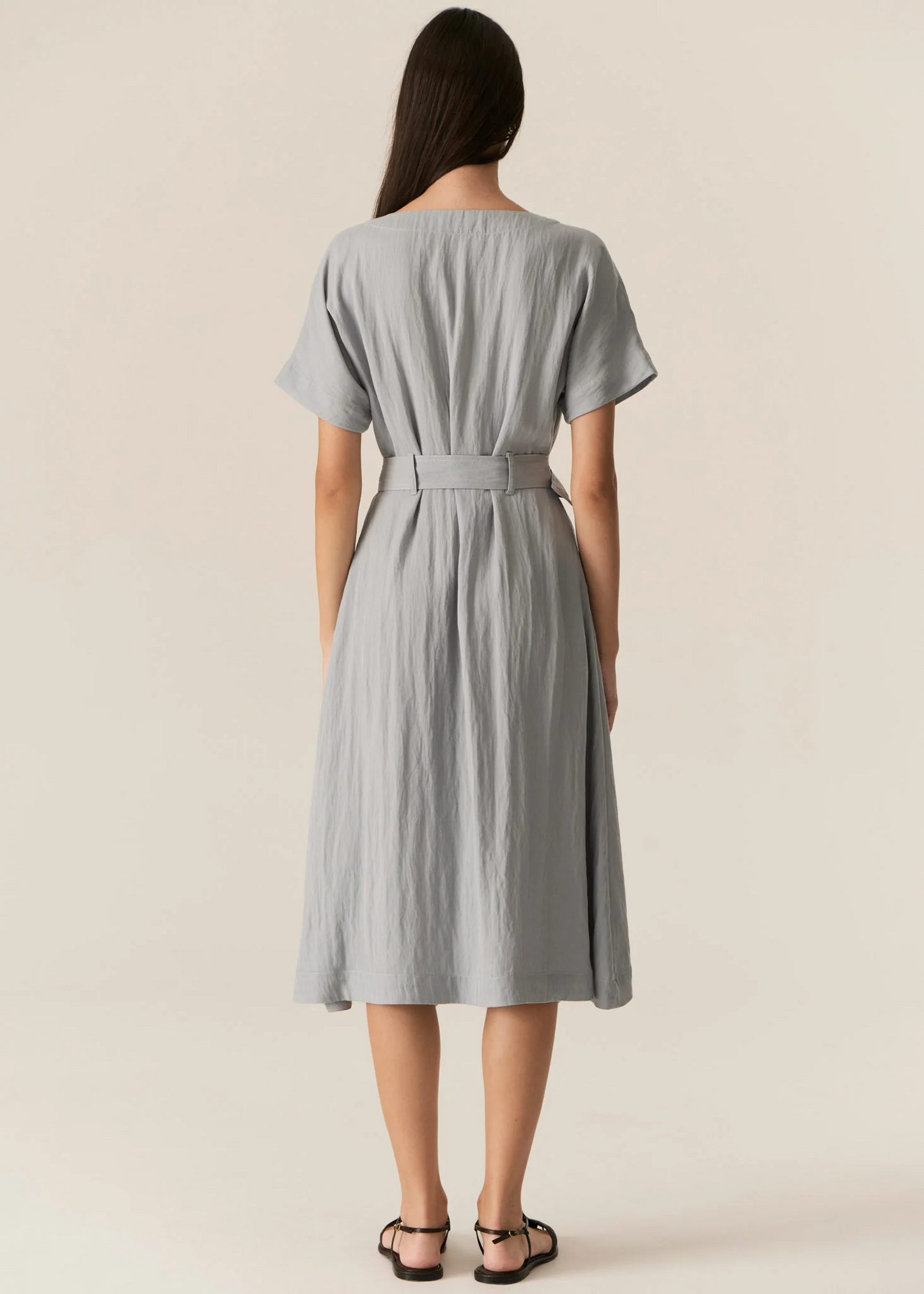 POL Faire Belted Dress - Sky