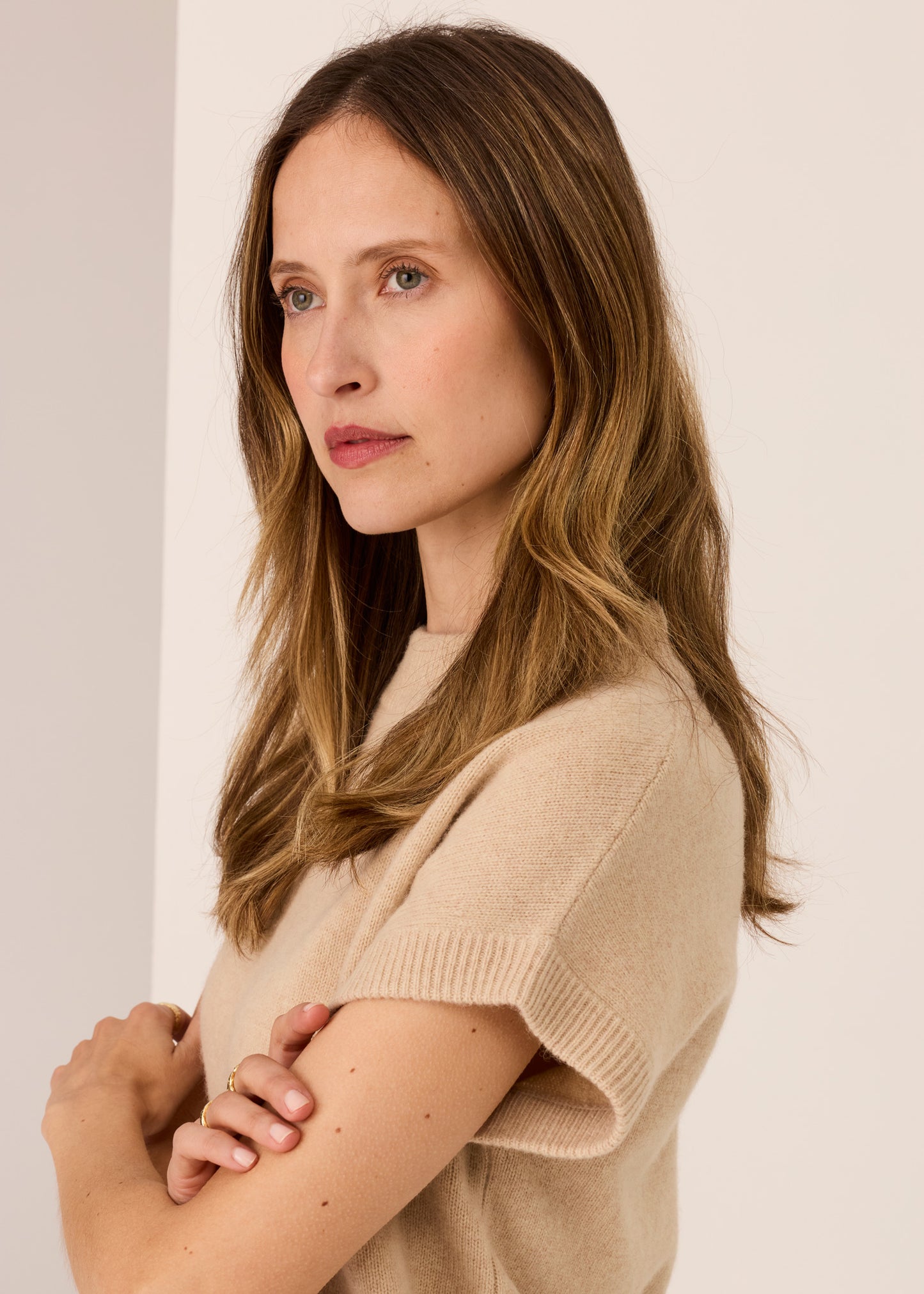 POL Astor Knit Top - Pebble