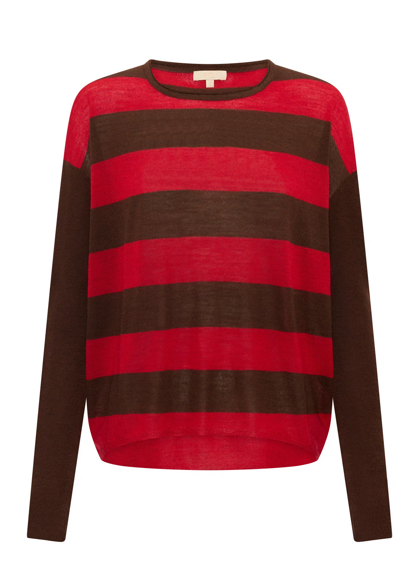 POL Meira Stripe Knit - Toffee/Red