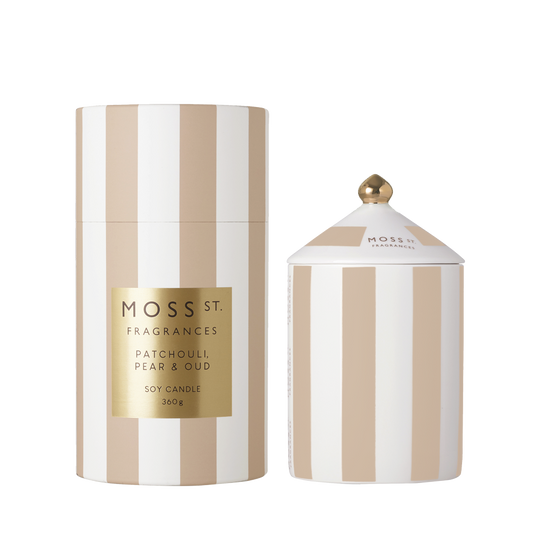 Moss St. Ceramic Large Candle 360g - Patchouli Pear & Oud