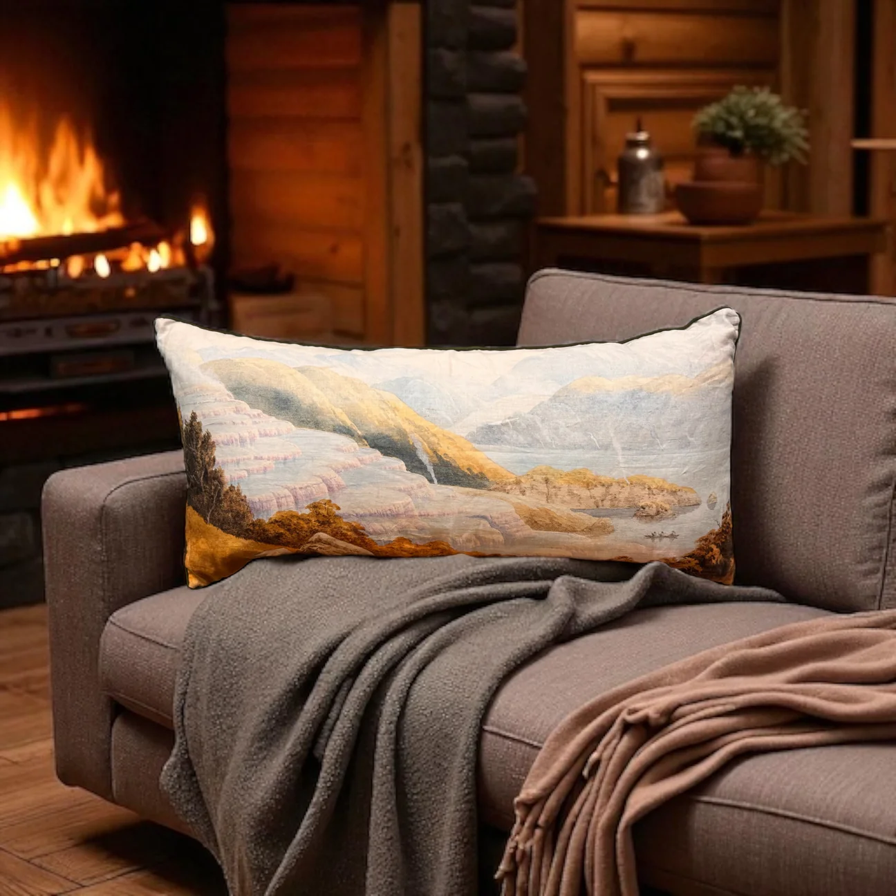 Te Papa Old Masters Cushion + Inner - Pink Terraces