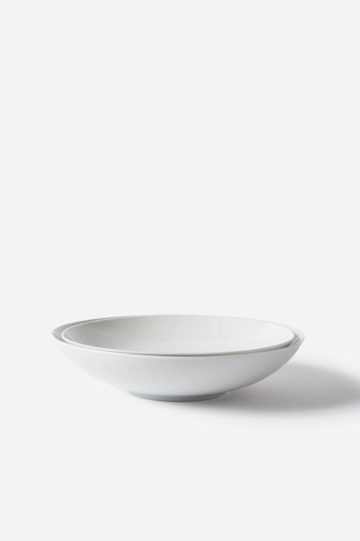 Citta Porcelain Shallow Bowl White Large