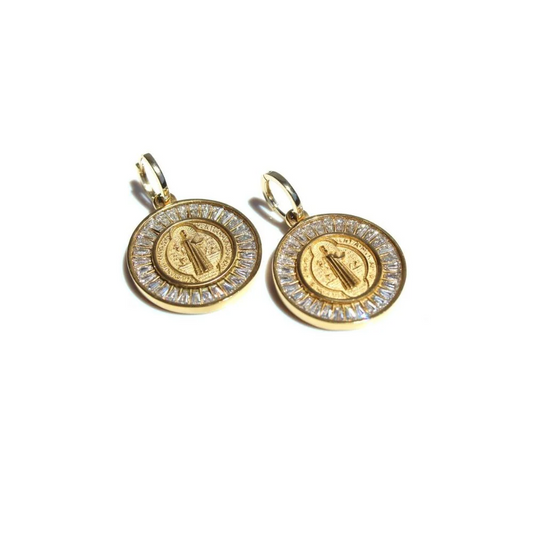Queen of the Foxes Seraph Symbol Disc Earrings