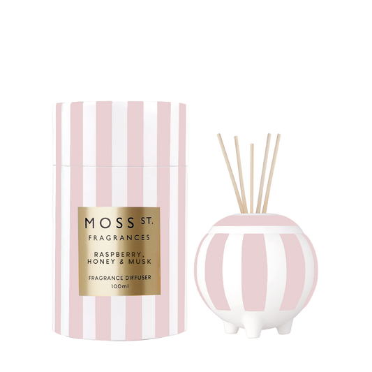 Moss St. Ceramic Diffuser 100ml - Raspberry Honey & Musk