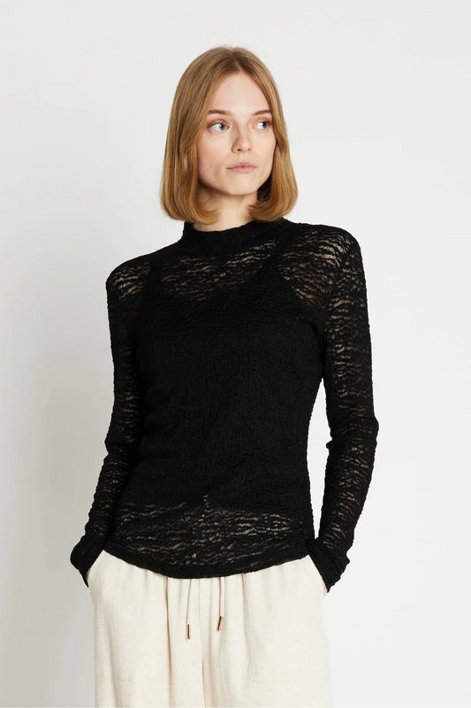 Rue de Femme Roll Neck Blouse Black (W25)