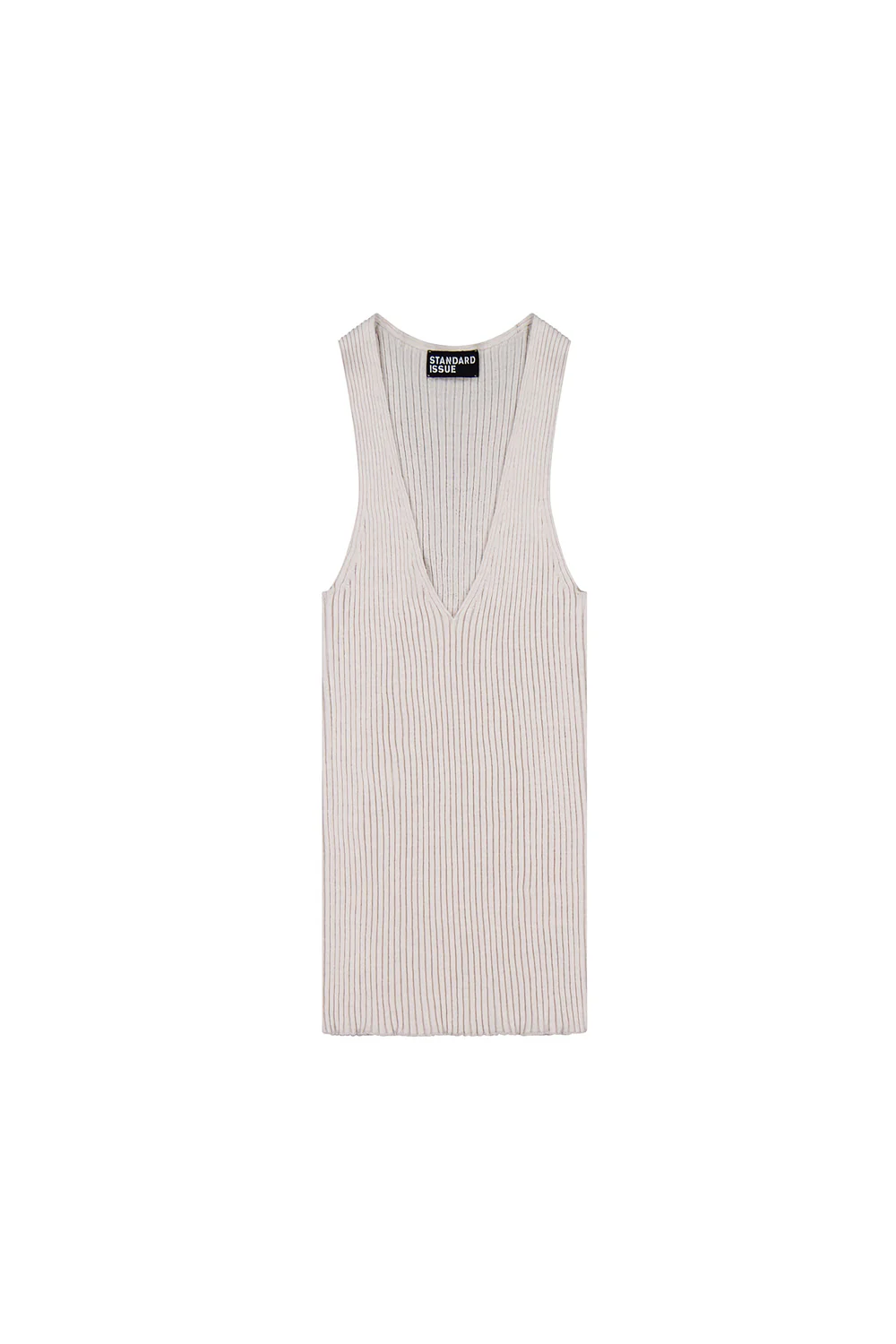 Standard Issue Merino Rib V Neck Tank - Alabaster