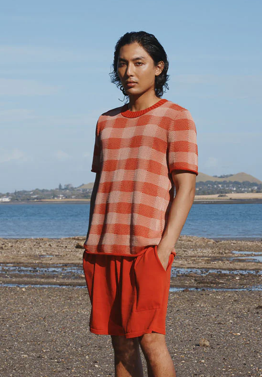 Standard Issue Cotton Universal Plaid T-Shirt - Lambert/Blossom