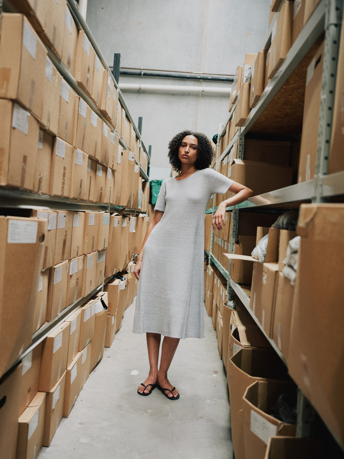 Standard Issue Cotton Waffle Dress - White/Arctic
