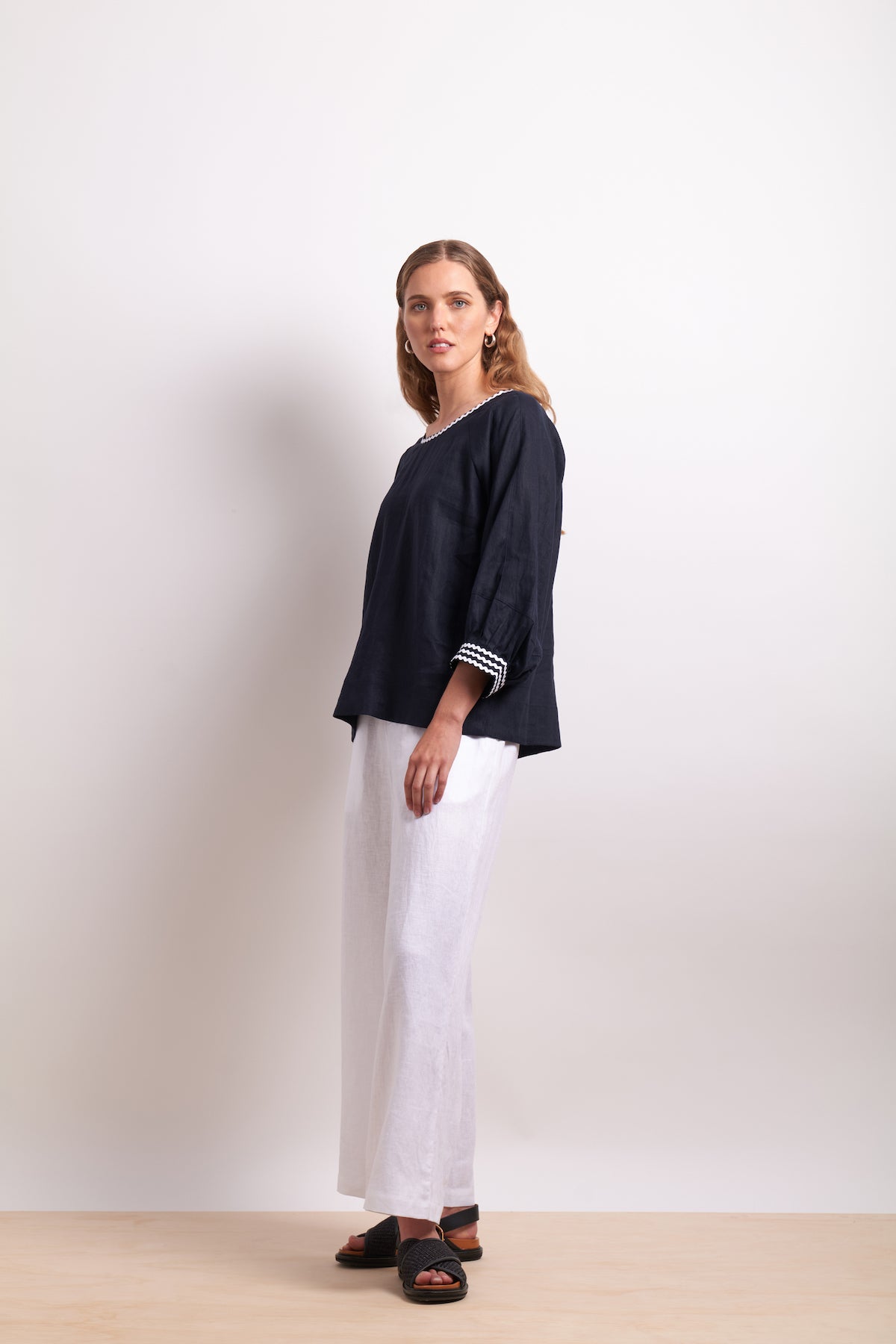 Neris Ric Rac Top - Indigo