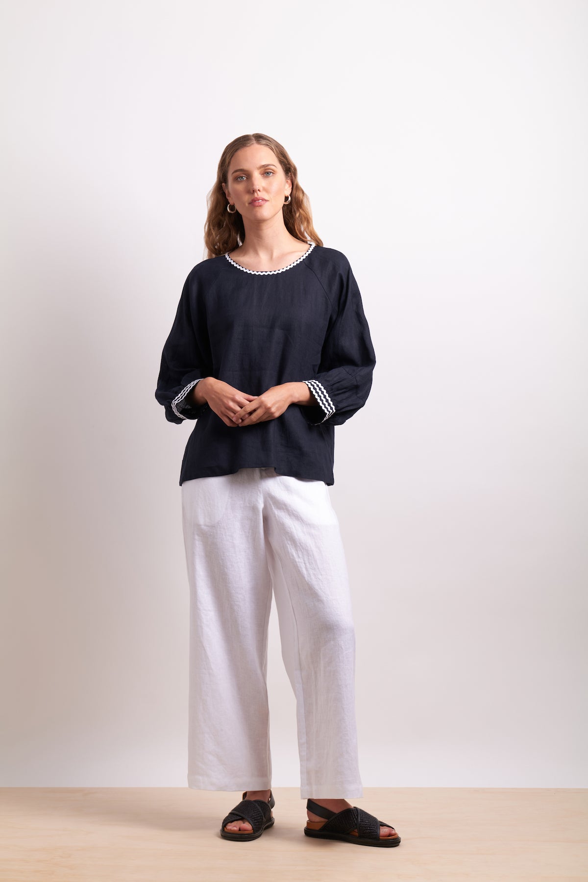 Neris Ric Rac Top - Indigo