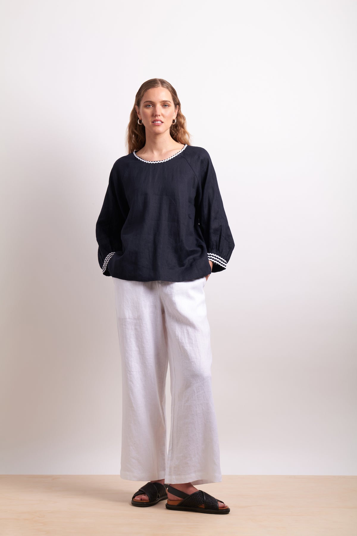 Neris Ric Rac Top - Indigo