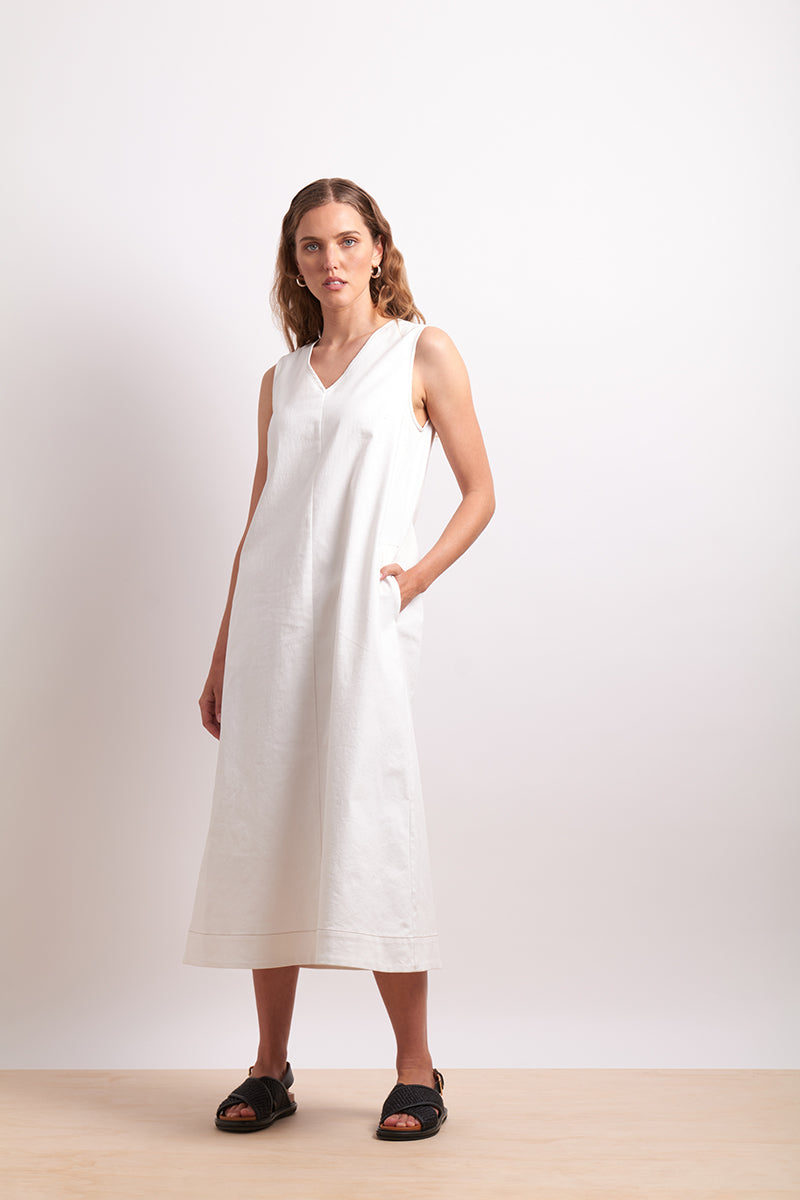 Neris Buckle Up Dress - Ivory