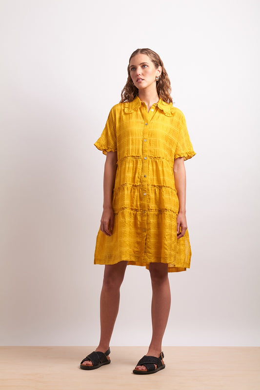 Neris The Ruffles Shirt Dress - Dandelion