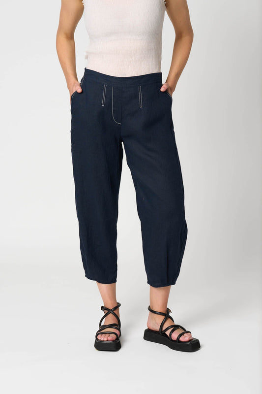 Neris In Contrast Pant - Indigo