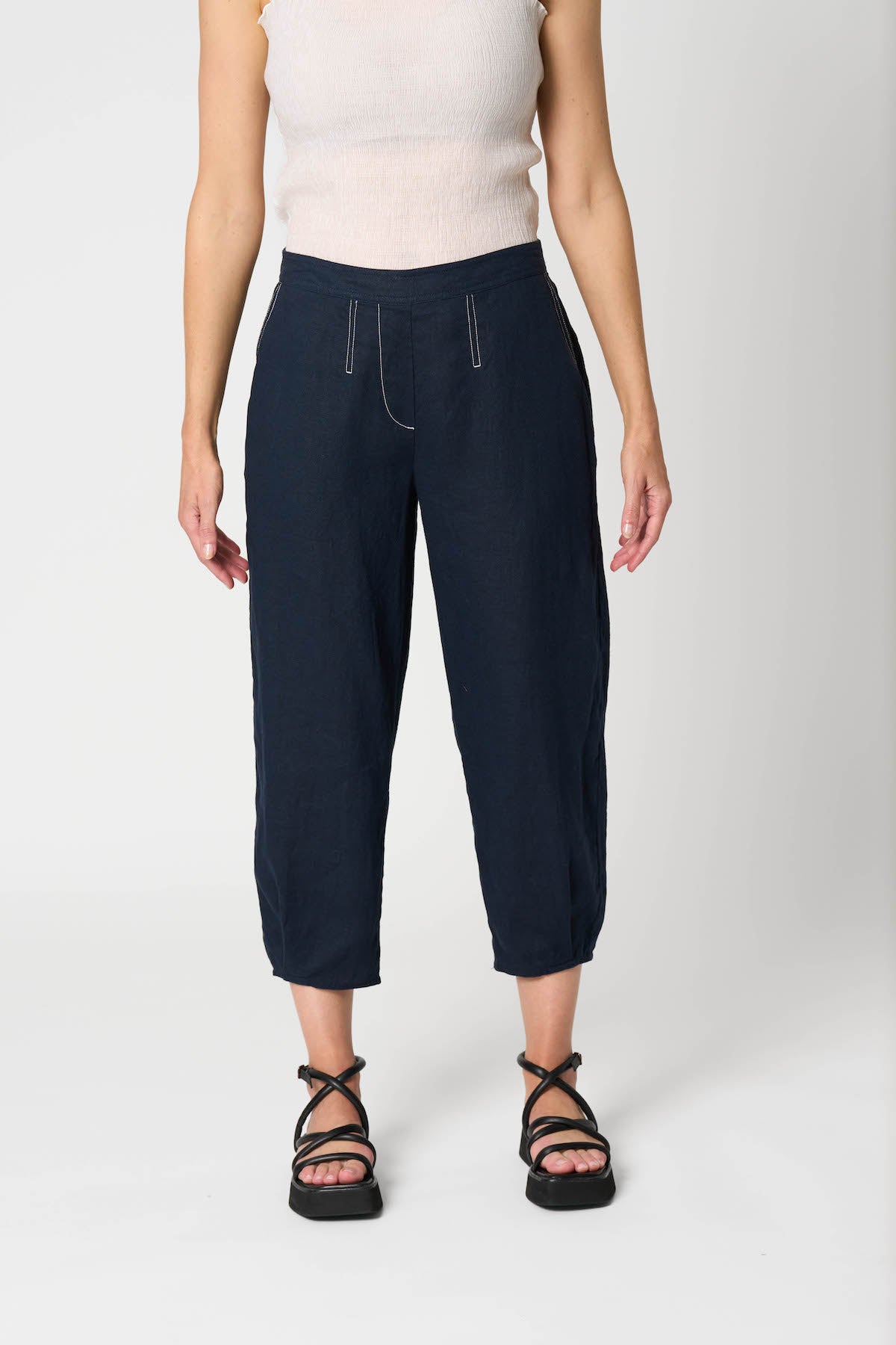 Neris In Contrast Pant - Indigo