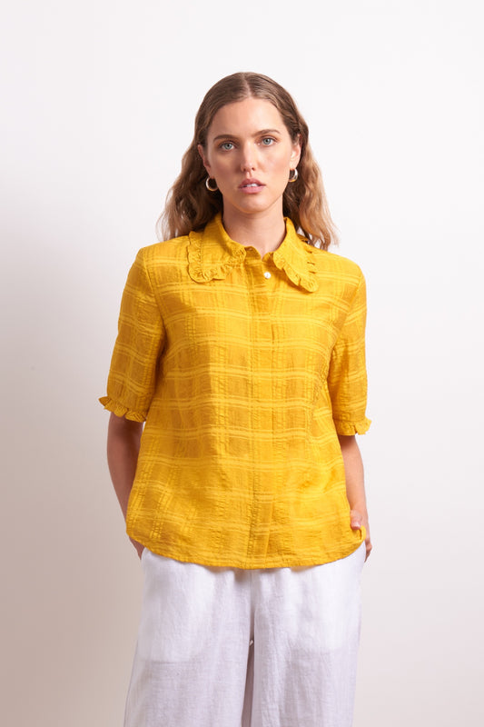 Neris The Ruffles Shirt - Dandelion