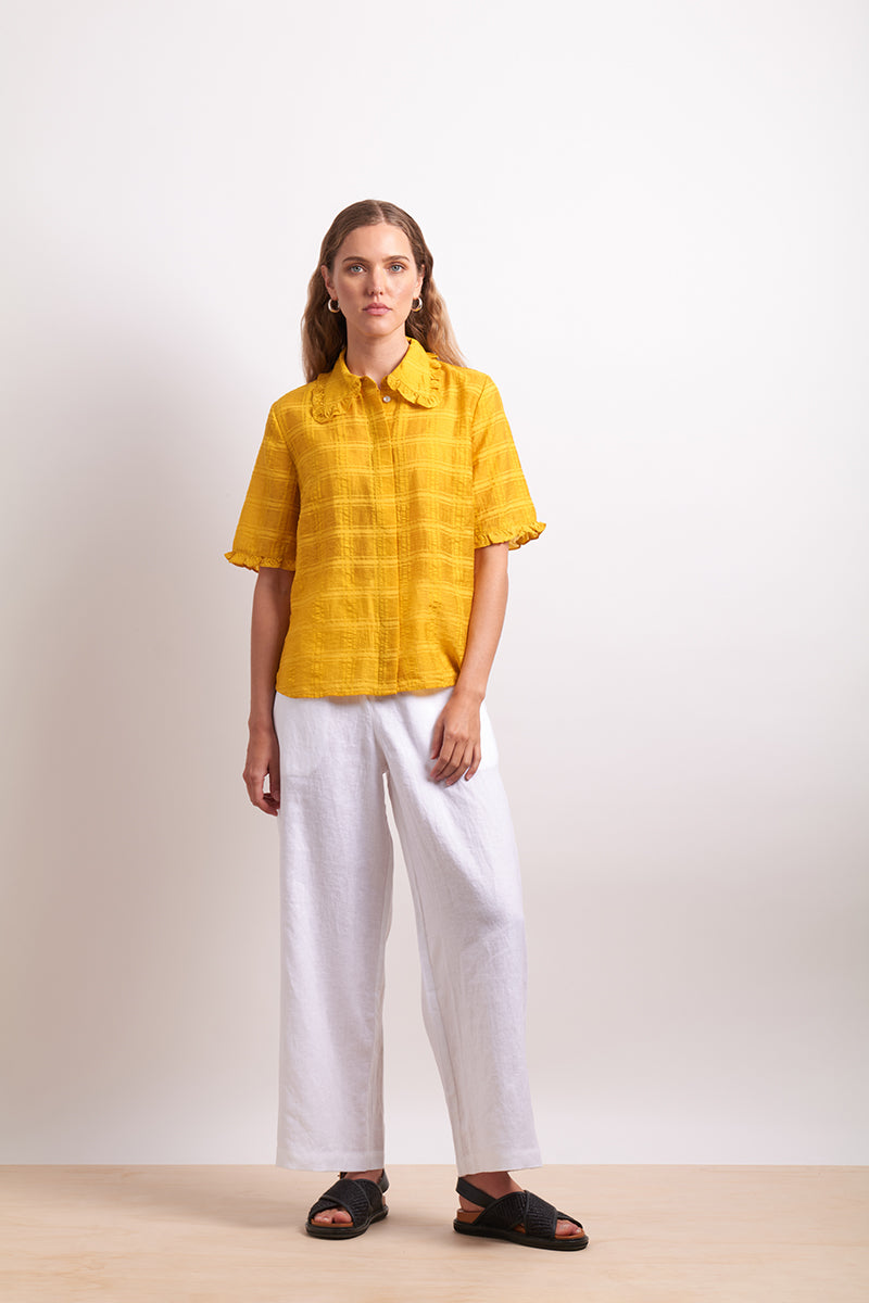 Neris The Ruffles Shirt - Dandelion