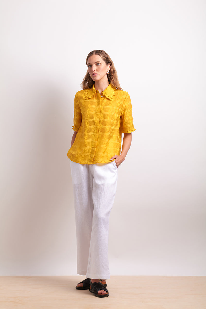 Neris The Ruffles Shirt - Dandelion
