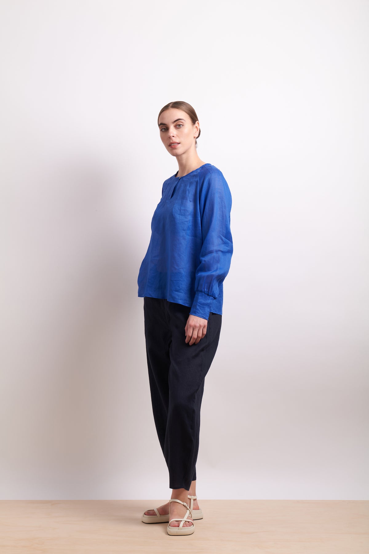 Neris Pin Tuck Blouse - Marina