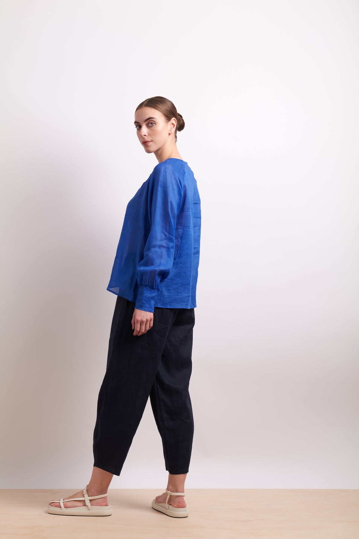 Neris Pin Tuck Blouse - Marina