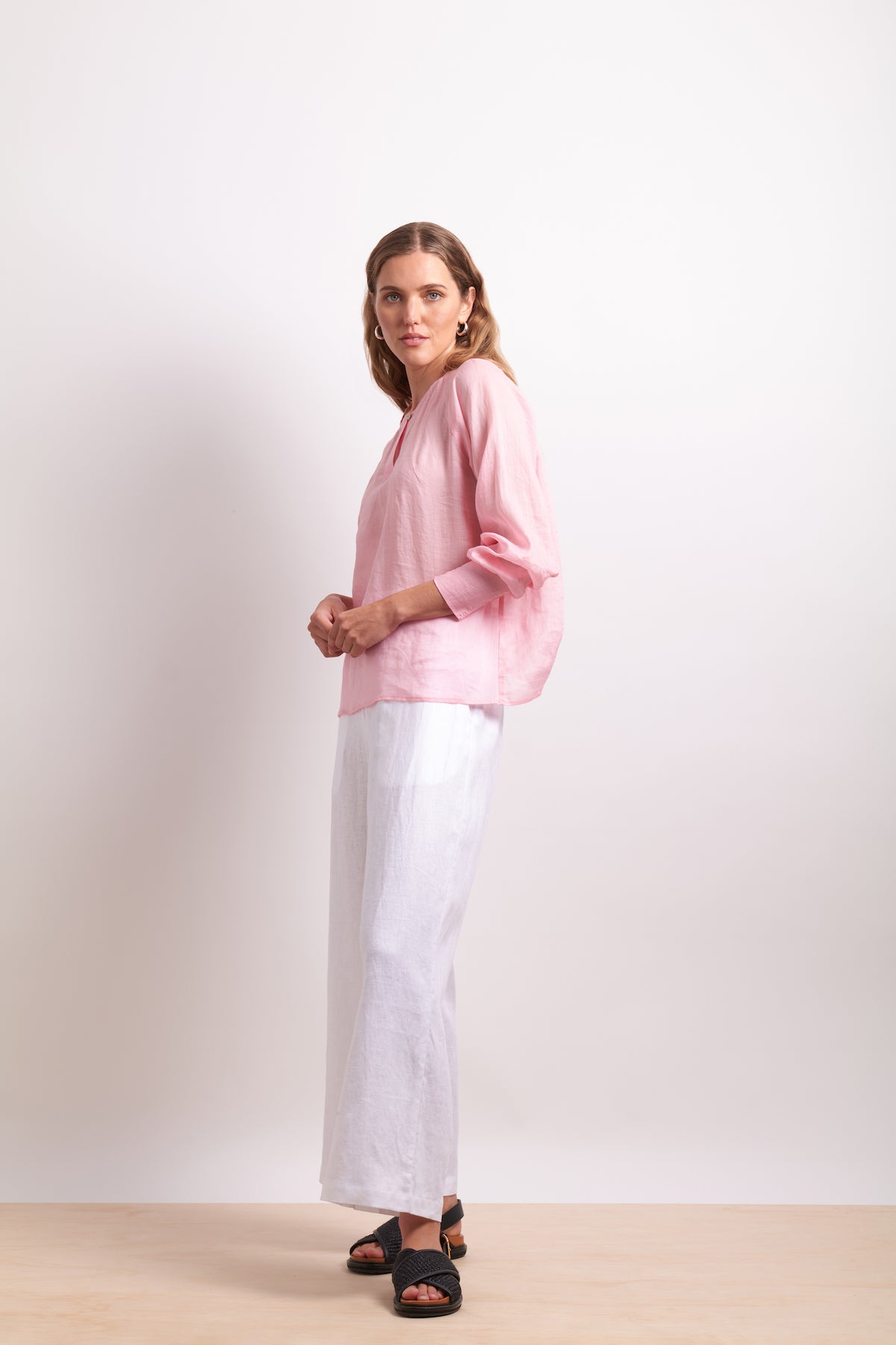 Neris Pin Tuck Blouse - Pink