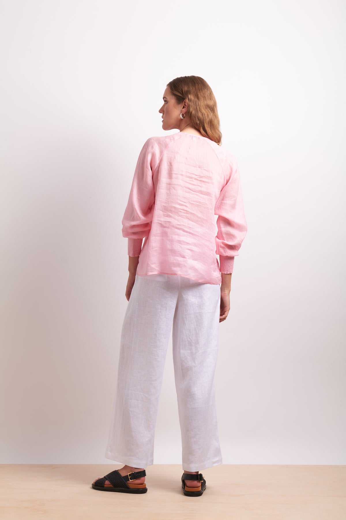 Neris Pin Tuck Blouse - Pink