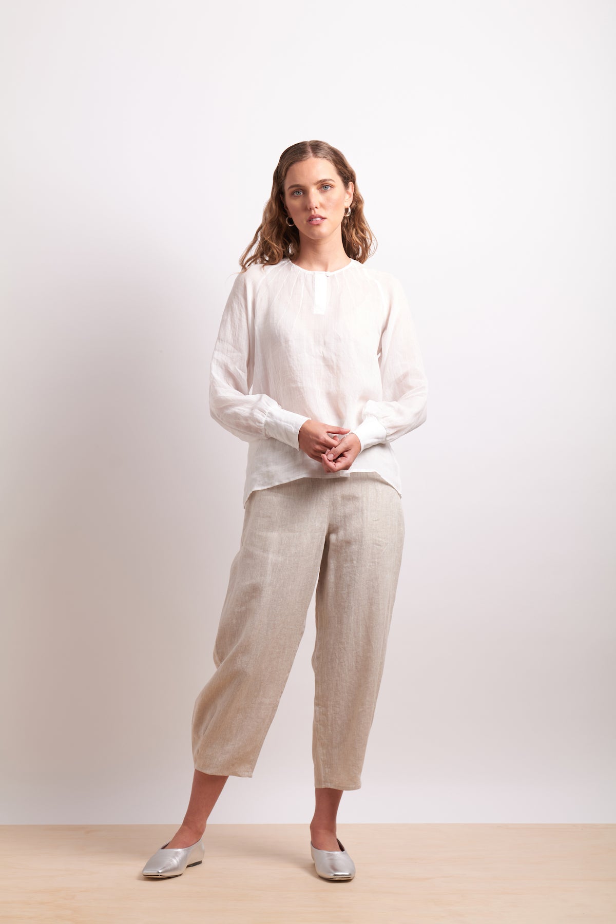 Neris Pin Tuck Blouse - White