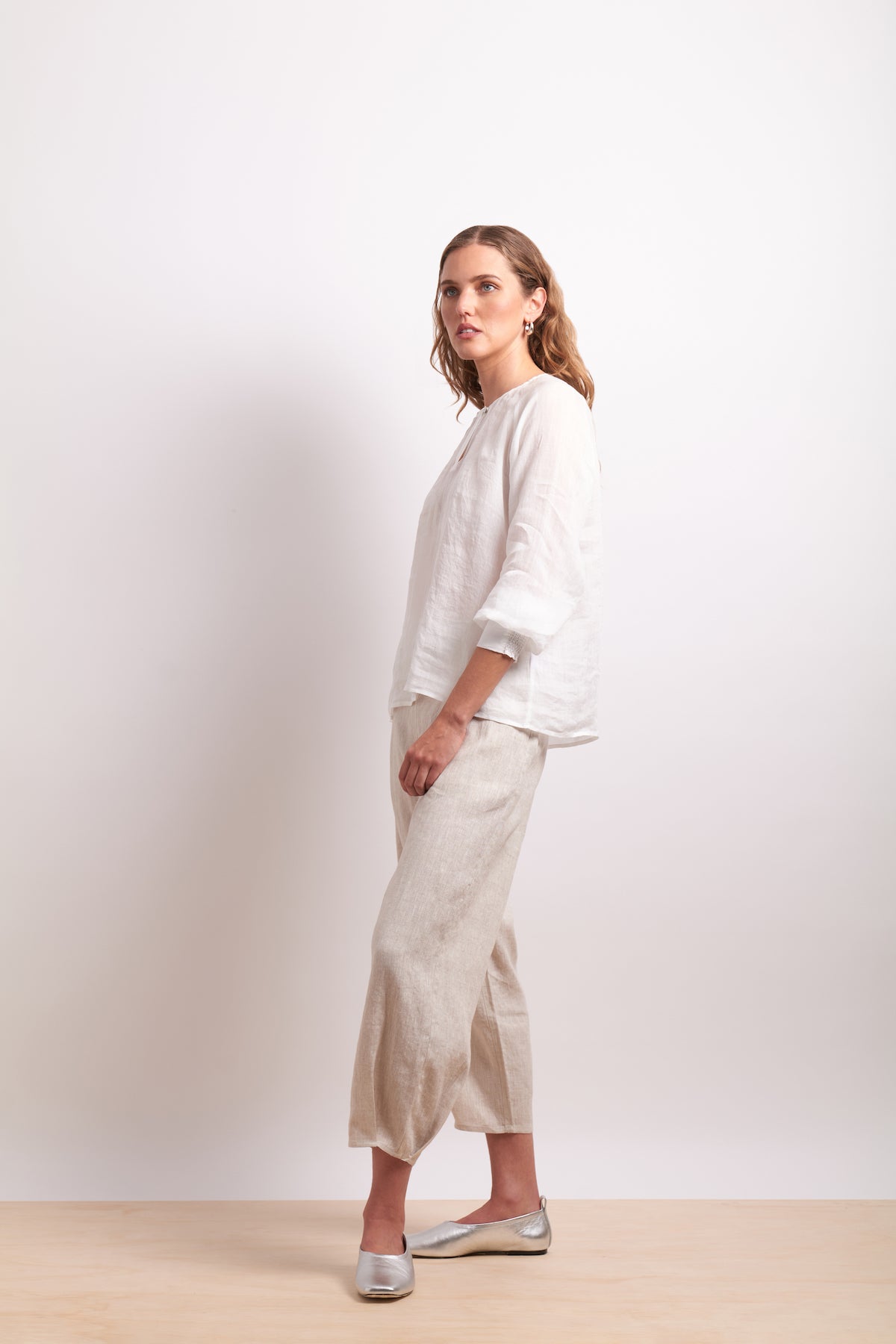 Neris Pin Tuck Blouse - White