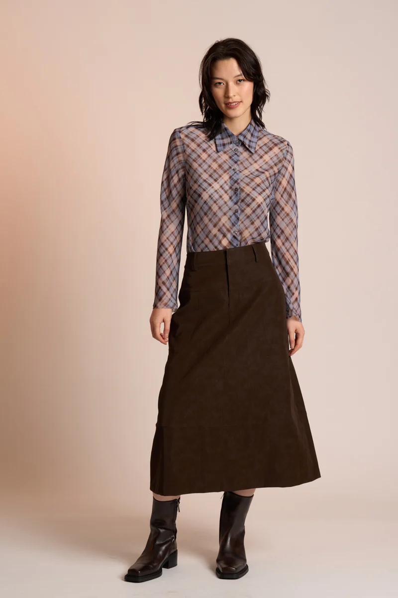 Neris Edgy Shirt - Truffle Check